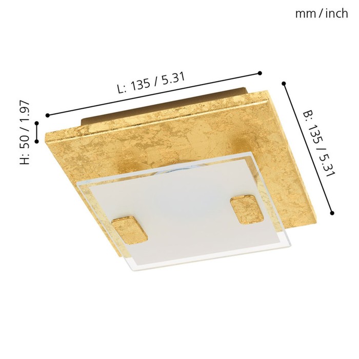 

Светильник VICARO 1, 1x2,5Вт LED, 3000K, 180лм, цвет золото