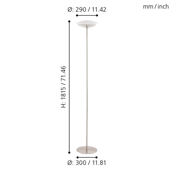 

Торшер FRATTINA-C, 1x18Вт LED, 2700-6500K, 2300лм, цвет никель