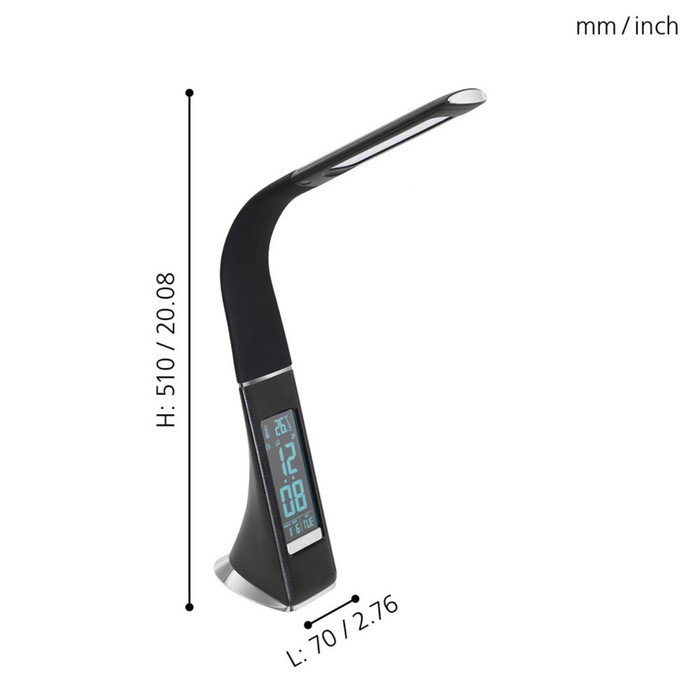 

Настольная лампа COGNOLI, 1x3,2Вт LED, 5000K, 300лм, цвет черный