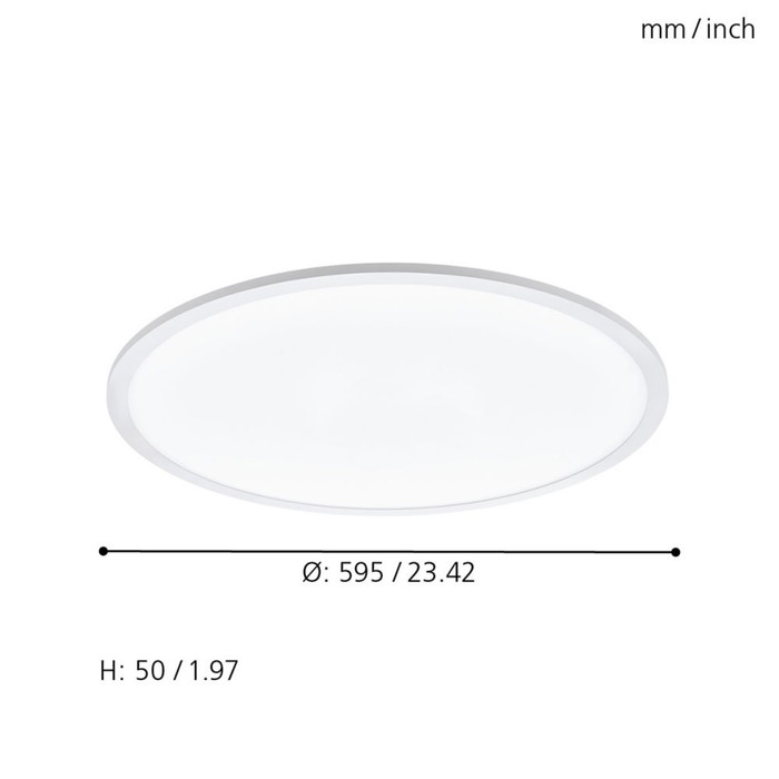 

Светильник SARSINA-C, 1x34Вт LED, 2700-6500K, 4250лм, цвет белый
