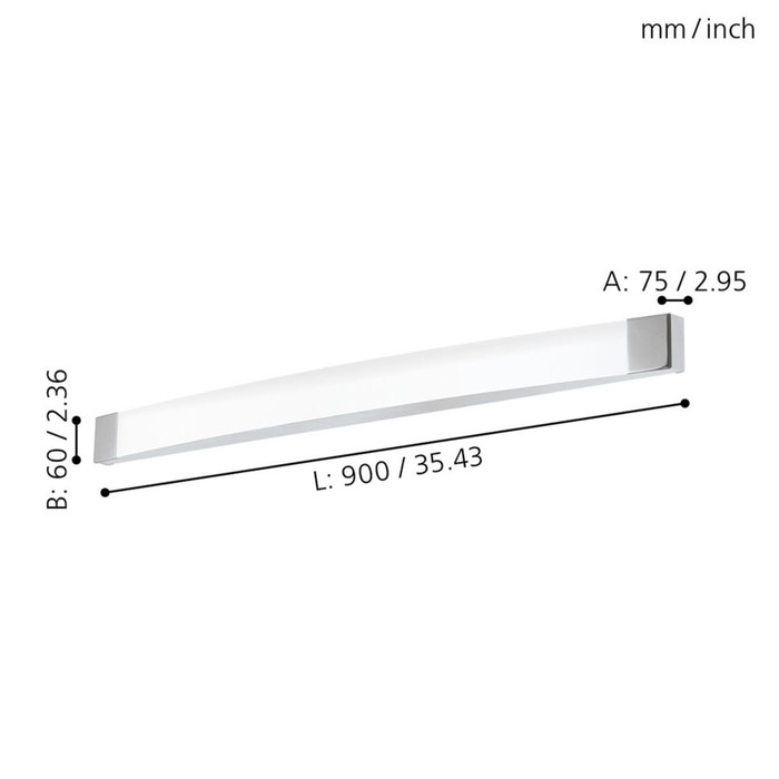 

Бра SIDERNO, 1x24Вт LED, 4000K, 2600лм, цвет хром