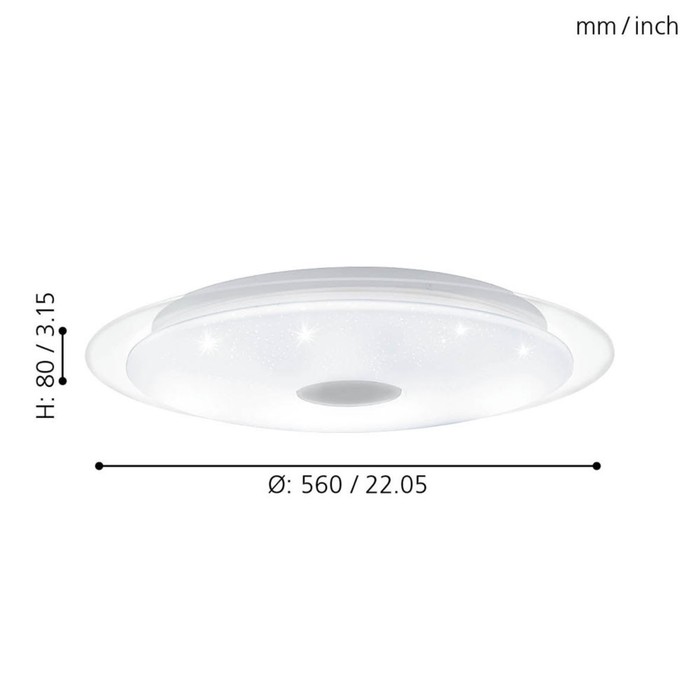 

Светильник LANCIANO 1, 1x24Вт LED, 3000-5000K, 3300лм, цвет белый