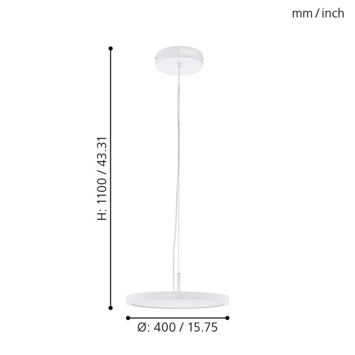 

Светильник CERIGNOLA-C, 1x21Вт LED, 2700-6500K, 2400лм, цвет белый