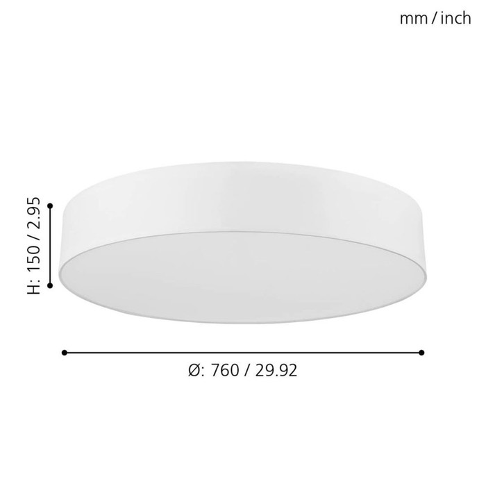 

Светильник ROMAO-C, 1x42Вт LED, 2700-6500K, 4200лм, цвет белый