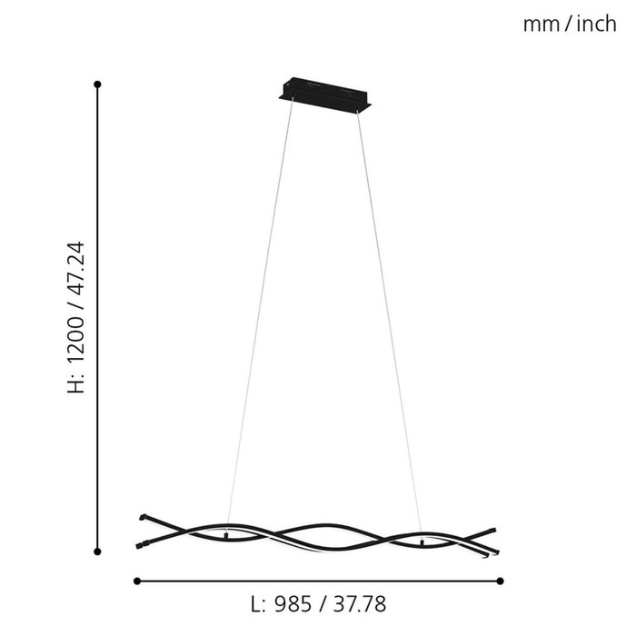 

Светильник LASANA 3, 3x12Вт LED, 3000K, 5300лм, цвет черный