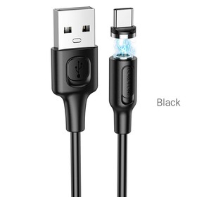 Кабель Borofone BX41, Type-C - USB, магнитный, 2.4 А, 1 м, PVC оплётка, чёрный