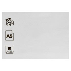 Картон белый А5 10 листов, двойное мелование, односторонний, 200 г/м² Calligrata 
