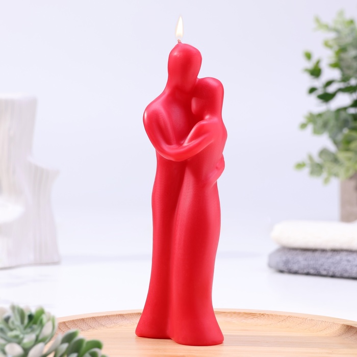 Свеча фигурная "Влюбленная пара", 15х5 см, красная
