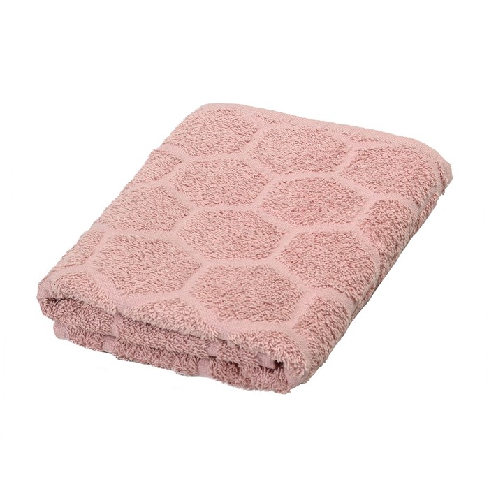 Полотенце махровое «Сота», размер 70x140 см, цвет розовый