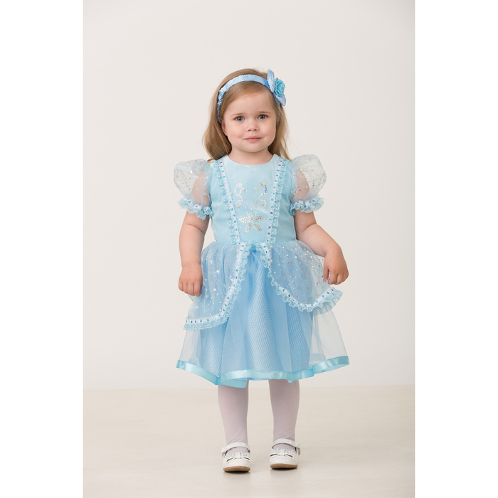 Карнавальный костюм "Принцесса Золушка", текстиль, платье, повязка, р-р 28, рост 98 см