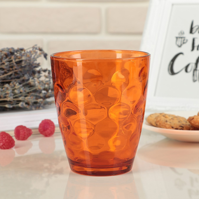 Стакан стеклянный 400 мл "Венский вальс", цвет оранжевый