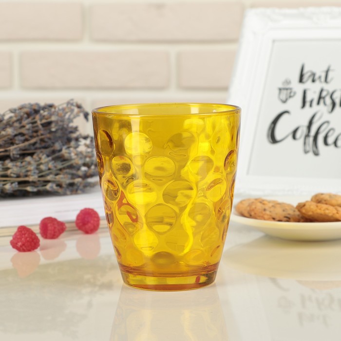 Стакан стеклянный 400 мл "Венский вальс", цвет желтый