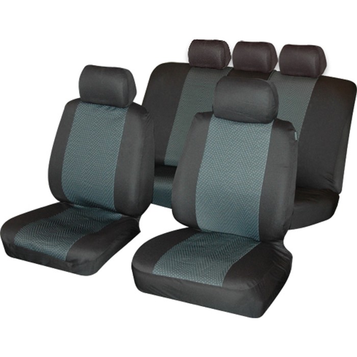 Чехлы автомобильные AutoStandart ALBA, универсальные, 9 предметов, серый чехлы на сиденья роттердам универсальные 9 предметов 101100