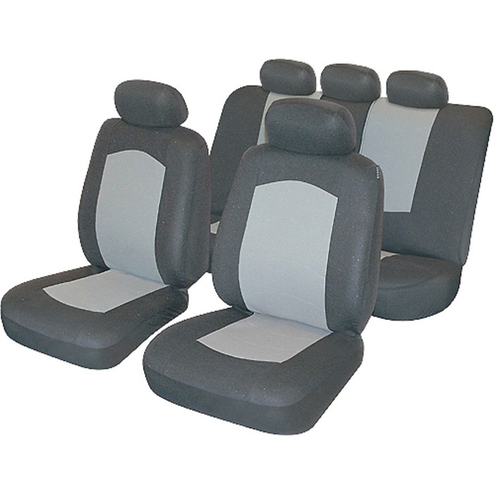 Чехлы автомобильные AutoStandart AMSTERDAM, универсальные, 9 предметов, серый универсальные чехлы на автомобильные сиденья bingo черно синие