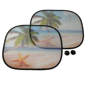 Шторки солнцезащитные на боковые стекла AutoStandart, 2 шт, 44 х 36 см, Пляж Ош