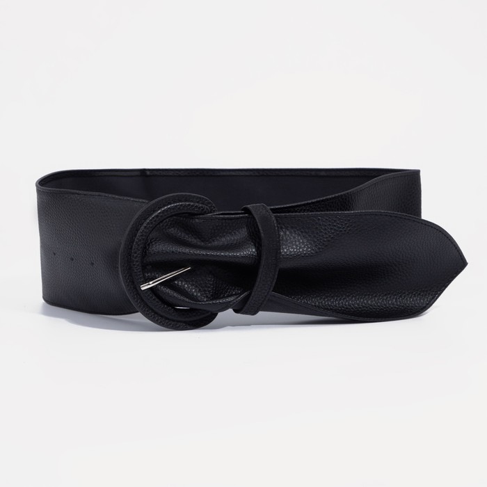 фото Ремень женский, ширина 10 см, пряжка в коже, цвет чёрный