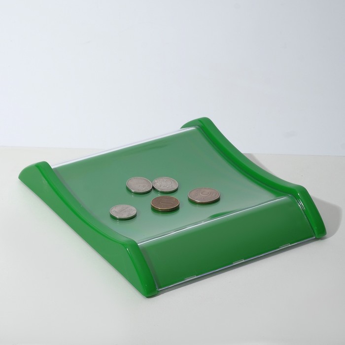 Монетница двухкомпонентная, 16,3*19,3*3, цвет зеленый