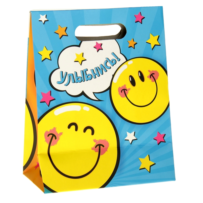 Пакет подарочный «Смайлик», 18 × 23 см