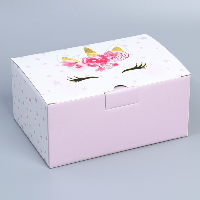 Коробка подарочная сборная, упаковка, «Единорог», 22 х 15 х 10 см