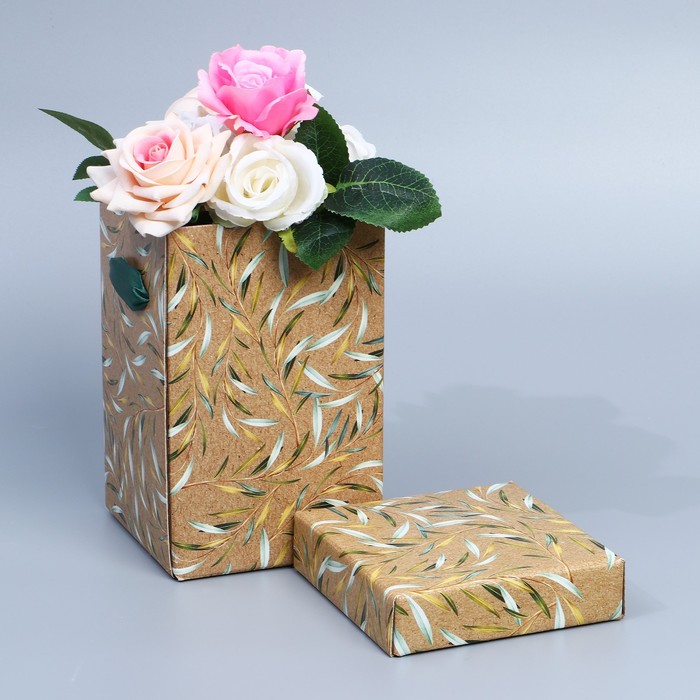 Коробка складная «Веточки», 10 х 18 см коробка складная счастье 10 × 18 см