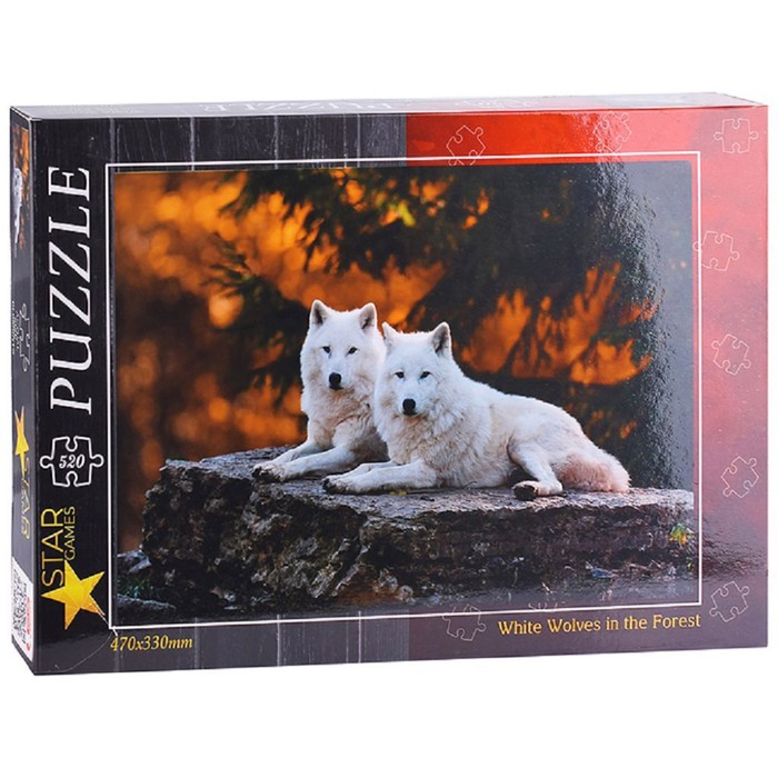 Пазлы «Белые волки в лесу», 520 элементов рыжий кот пазлы волки в ночном лесу 1000 элементов