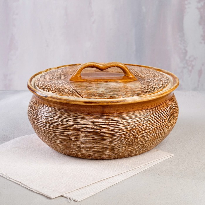 

Горшок духовой с крышкой "Соломка", керамика, 3 л