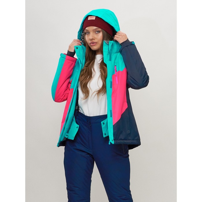 Куртка горнолыжная женская, цвет бирюзовый, размер 42