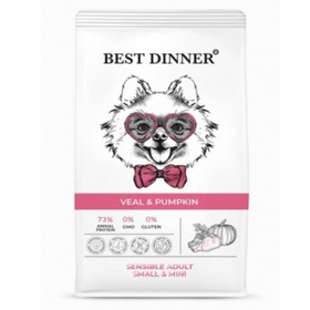 

Сухой корм Best Dinner Dog Adult Mini для собак мелких пород, телятина с тыквой, 10 кг