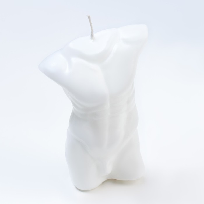Свеча фигурная "Мужской торс", 10 см, белый