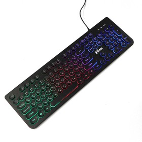 Клавиатура Ritmix RKB-215BL, игровая, проводная, мембранная, 104  клавиш, USB, чёрная Ош