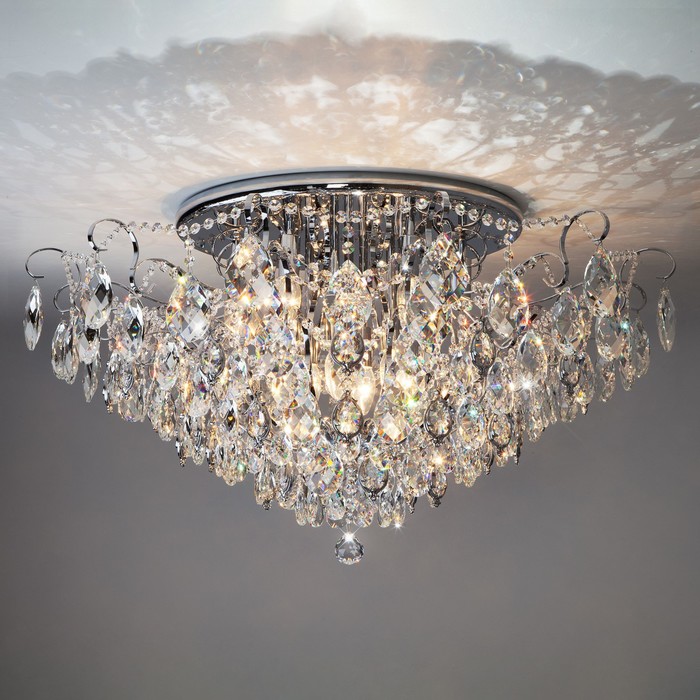 

Потолочная люстра с хрусталем Crystal, 60Вт, E14, 90x90x46,5 см