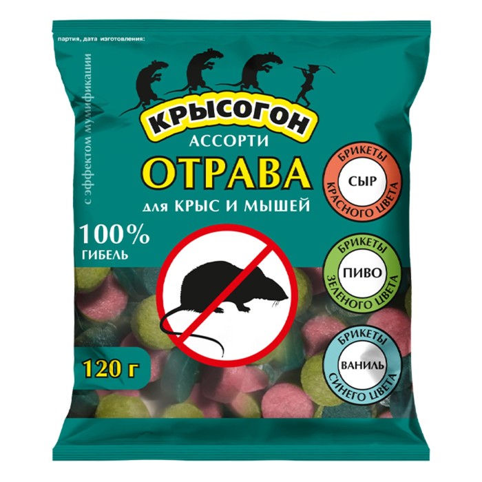 

Брикеты от грызунов "Крысогон" Профи, ассорти, 120 г
