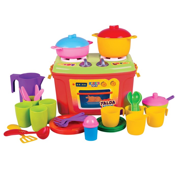 Кухня игровая Mini Stove, с набором, 35 предметов, цвет красный кухня игровая hut kitchen с набором 45 предметов цвет фиолетово розовый