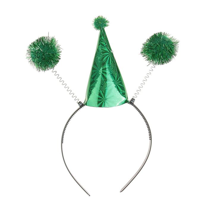 Карнавальный ободок "Колпачок с шариками", цвета МИКС