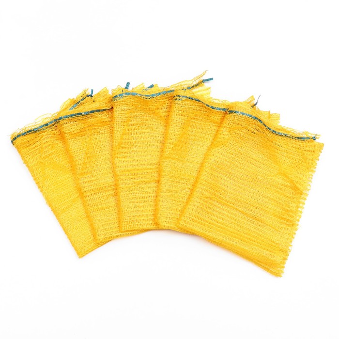 фото Сетка овощная, желтая, 45 х 75 см, 25 - 30 кг