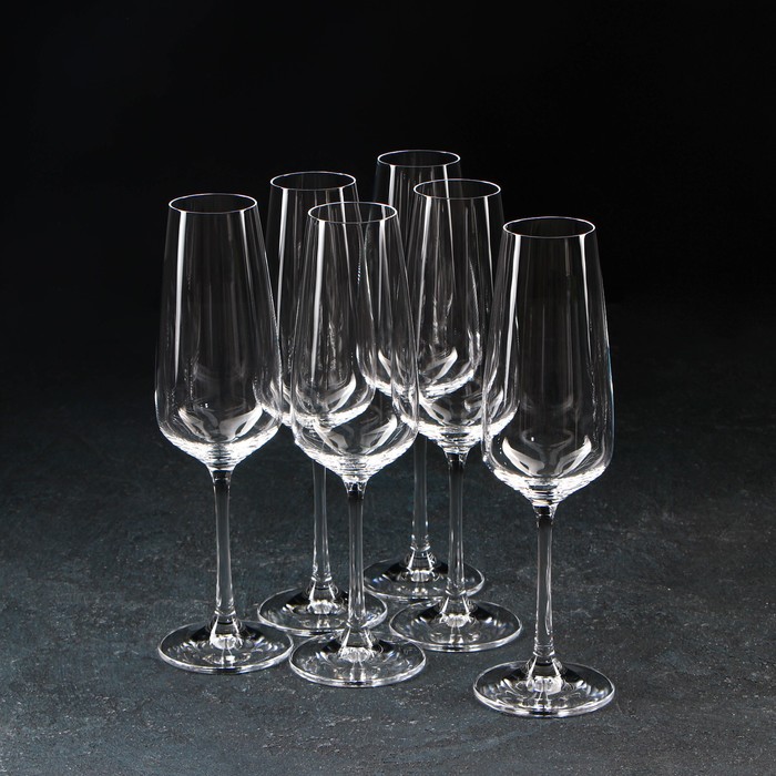 Набор бокалов для шампанского «Жизель», 190 мл, 6 шт набор бокалов для шампанского parus 190 мл 6 шт