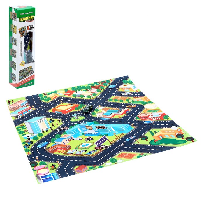 Игровой набор «Городские улицы», игровое поле (р-р 68 х 78 см) + 1 машина