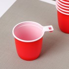 Чашка кофейная одноразовая, 200 мл, цвет красно-белый - Фото 2