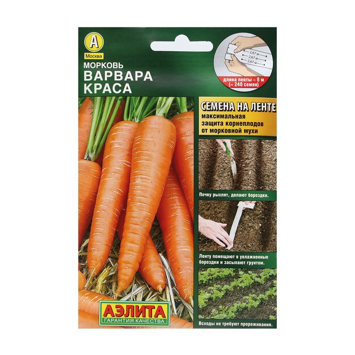 Семена Морковь Варвара краса, лента 8 м цена и фото