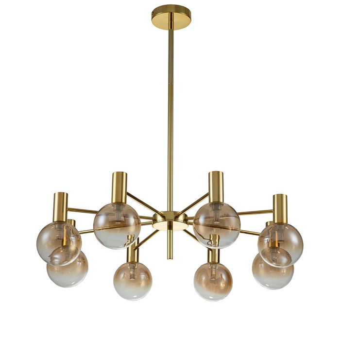 

Светильник на штанге Indigo, 13015/8R Gold. 8х25Вт, G9, 750х750х222/1200 мм, цвет янтарный