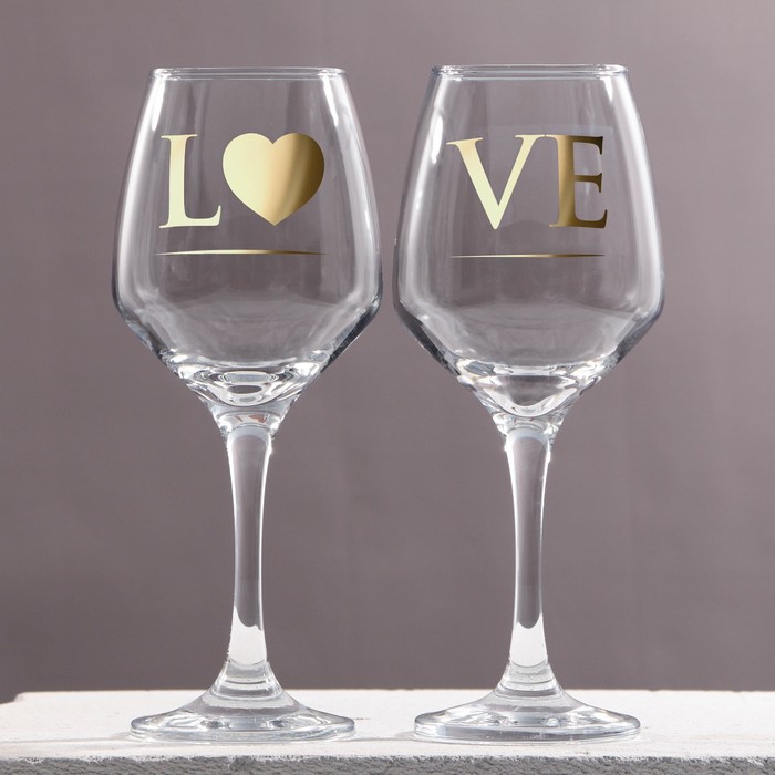 набор бокалов для вина love 350 мл 2 штуки Набор бокалов для вина «LOVE» 350 мл, 2 штуки