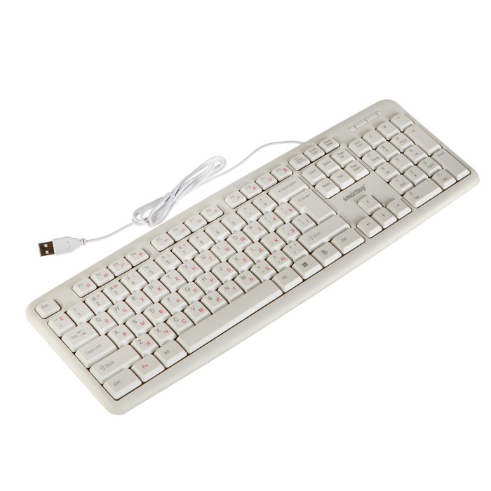 Клавиатура Smartbuy ONE 210, проводная, мембранная, 104 клавиши, USB, белая
