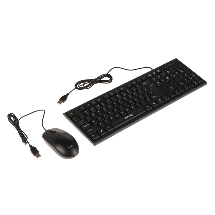 Комплект клавиатура и мышь Smartbuy ONE 227367, проводной, мембранный,1000 dpi,USB, черный