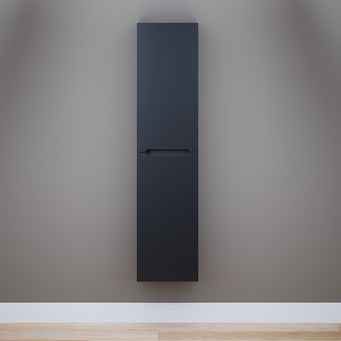 Шкаф-пенал для ванной комнаты Uperwood Tanos, 33х25,5х150 см, подвесной, черная эмаль 23973