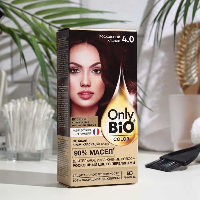 Стойкая крем-краска для волос серии Only Bio COLOR тон 4.0 роскошный каштан, 115 мл