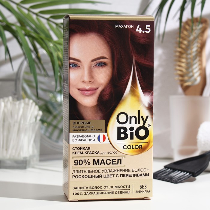 Стойкая крем-краска для волос серии Only Bio COLOR тон 4.5 махагон, 115 мл
