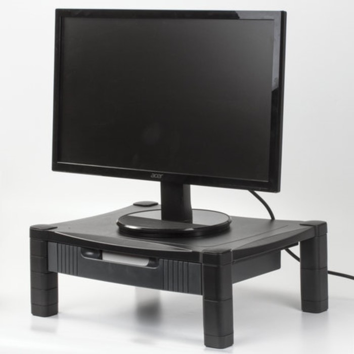 фото Подставка для принтера/монитора brauberg, с 1 полкой и 1 ящиком, 430х340х164 мм, 510189