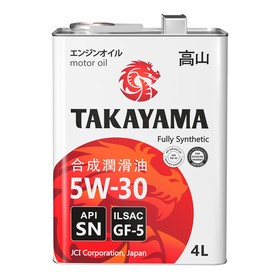 

Масло Takayama 5W-30 ILSAC GF-5, API SN, синтетическое, 4 л + 1 л