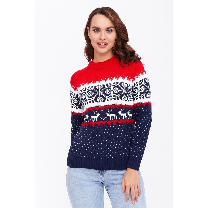 Джемпер женский модель С 850 размер 50, цвет сине красный