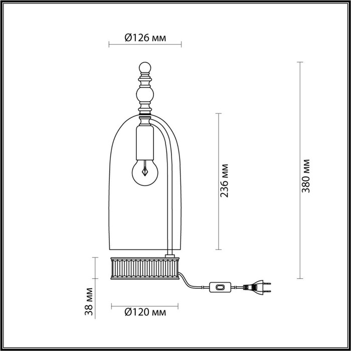 Настольная лампа Bell 1x40W E14 38x12,6 см